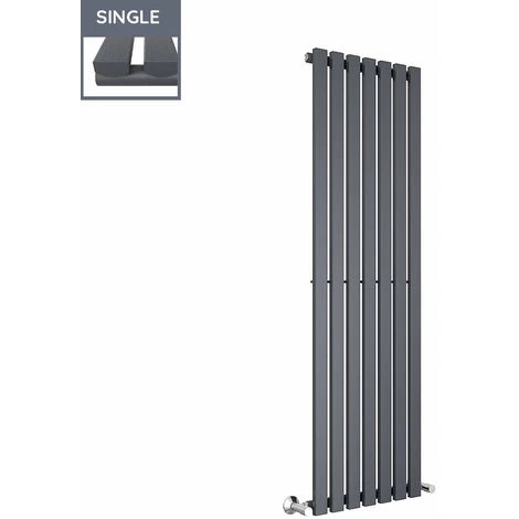 Lulea 1600 X 480mm Anthracite Single Rectangular Panel Vertical Radiator - Image 3