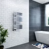 Koli 800 X 450mm Chrome Flat Designer Heated Bathroom Toilet Towel Rail Radiator