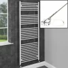 1600x600mm Bathroom Heated Towel Rail Radiator Dual Fuel Chrome Straight 29 Rail