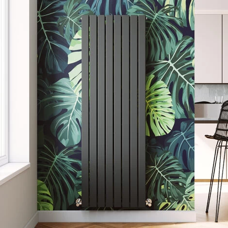 ELEGANT 1800 X 608 Mm Vertical Designer Radiator Anthracite Double Flat Panel Column Tall Upright Central Heating Radiators