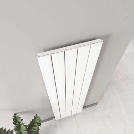 Reina Vicari Single Vertical Aluminium Radiator 1800mm H X 300mm W White - Image 4