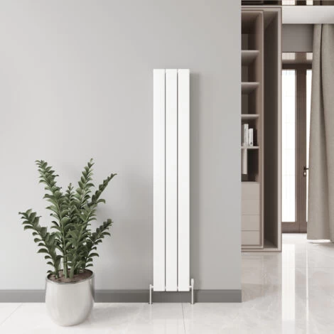Reina Vicari Single Vertical Aluminium Radiator 1800mm H X 300mm W White - Image 5