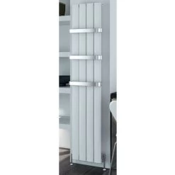 Eastbrook Malmesbury 1800mm X 280mm Vertical Aluminium Radiator Matt Grey - Central Heating