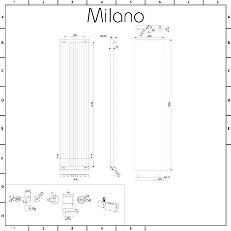 Milano Riso Electric - Modern White Flat Panel Vertical Radiator - 1800mm X 400mm - Image 4