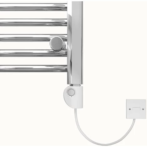 Bathroom Electric Heated Towel Rail 700 X 400 Straight Thermostatic 150W Chrome - Image 5