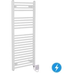 Bathroom Electric Heated Towel Rail 1100 X 500 Straight Manual 250W White