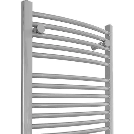 Bathroom Electric Heated Towel Rail 1800 X 500 Curved Thermostatic 800W Chrome - Image 2