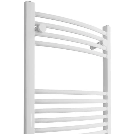 Bathroom Electric Heated Towel Rail Curved 1000 X 500 Manual 200W White - Image 2