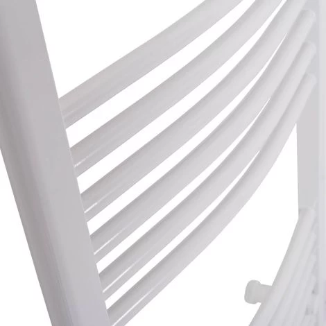 Bathroom Electric Heated Towel Rail Curved 1000 X 500 Manual 200W White - Image 3