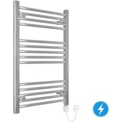 Bathroom Electric Heated Towel Rail 800 X 500 Straight Thermostatic 150W Chrome