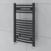 WarmeHaus Fjord Curved Grey Heated Towel Rail Radiator 700x400mm
