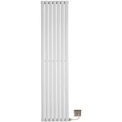 Electric 1800 X 420 Single Oval Tube White Central Heating Designer Column Radiator With Programable Timer And Room Thermostat