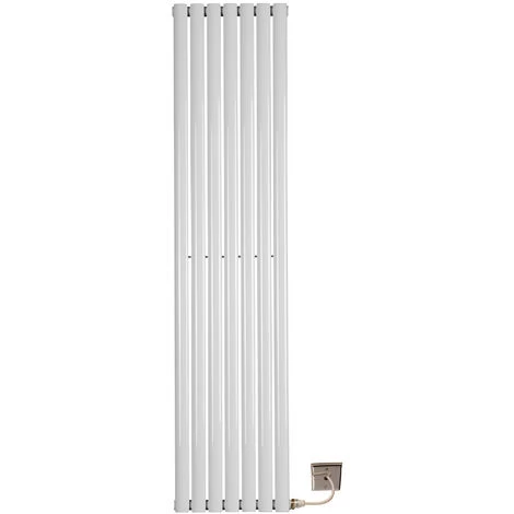 Electric 1800 X 420 Single Oval Tube White Central Heating Designer Column Radiator With Programable Timer And Room Thermostat
