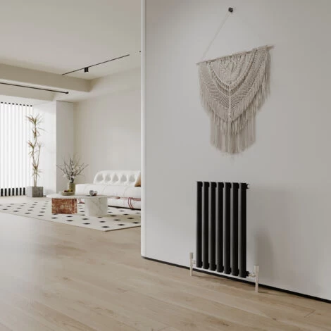 Reina Neval Single Horizontal Aluminium Radiator 600mm H X 404mm W Anthracite - Image 5
