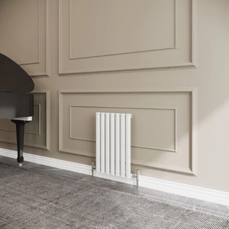 Reina Neval Single Horizontal Aluminium Radiator 600mm H X 404mm W White - Image 4
