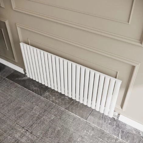 Reina Neval Single Horizontal Aluminium Radiator 600mm H X 404mm W White - Image 5