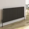 Reina Neval Single Horizontal Aluminium Radiator 600mm H X 1407mm W Anthracite