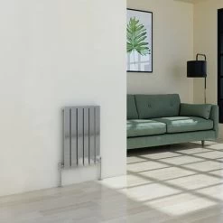 Warmehaus Designer Small Radiator Flat Panel Modern Heating Chrome Horizontal Single 600x408mm
