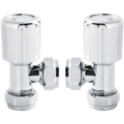 Hudson Reed Angled Radiator Valves Pair - Chrome