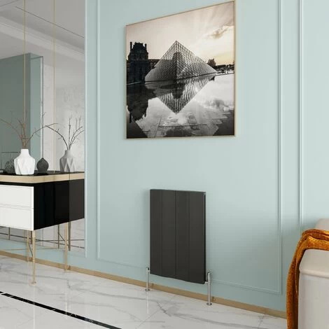 Reina Wave Double Horizontal Aluminium Radiator 600mm H X 412mm W Anthracite