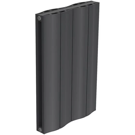 Reina Wave Double Horizontal Aluminium Radiator 600mm H X 412mm W Anthracite - Image 3