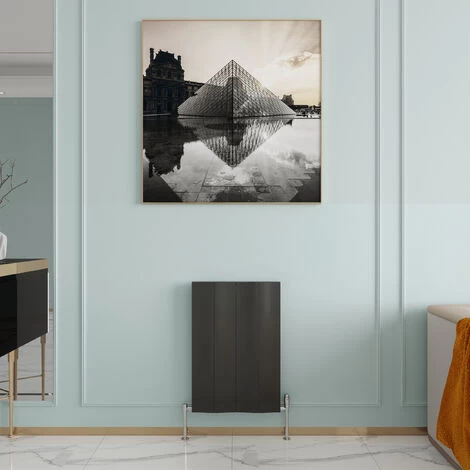 Reina Wave Double Horizontal Aluminium Radiator 600mm H X 412mm W Anthracite - Image 5