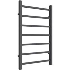 Reina Serena Square Tube Heated Towel Rail 800mm H X 500mm W Anthracite