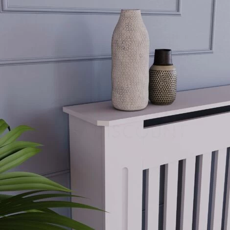 Chelsea Radiator Cover MDF Modern Cabinet Slatted Grill, White, Extra Large - Image 5
