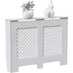 Oxford Radiator Cover MDF Modern Cabinet Grill, White, Medium