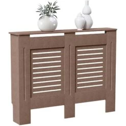 Milton Radiator Cover MDF Modern Cabinet Slatted Grill, Unfinished, Medium