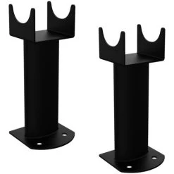 Warmehaus Floor Mounting Brackets For Oval Column Radiator 2PC/Set Black