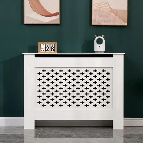 KMS WestWood MDF Radiator Cover Cross Small White - Image 2