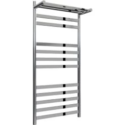 Reina Alento Stainless Steel Designer Heated Towel Rail Polished 1120mm H X 530mm W - Central Heating