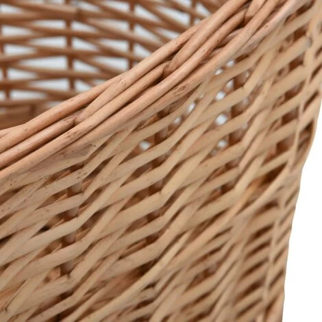 Firewood Basket With Carrying Handles 58x42x29 Cm Natural Willow VidaXL - Image 5