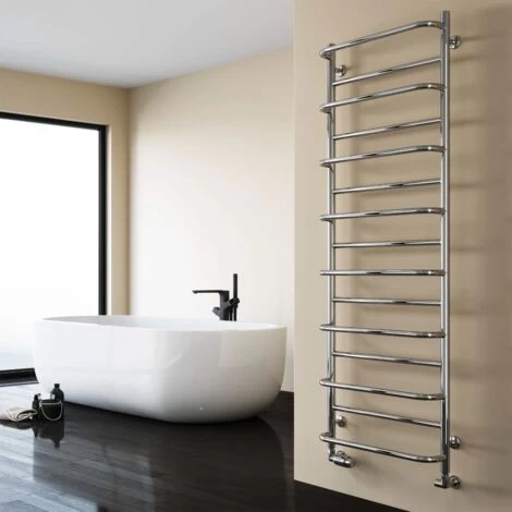 Reina Belbo Designer Heated Towel Rail 1540mm H X 530mm W Polished Stainless Steel - Image 3