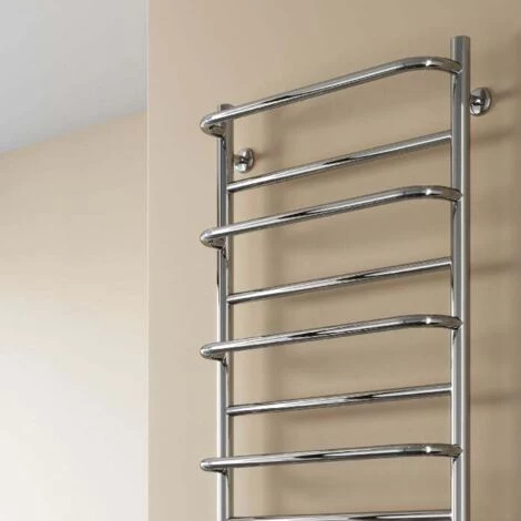Reina Belbo Designer Heated Towel Rail 1540mm H X 530mm W Polished Stainless Steel - Image 4