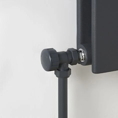 Milano - 15mm Modern Anthracite Heated Towel Rail Radiator Pipe Connector Kit - Image 3
