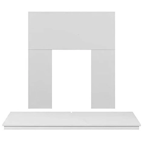 Αδάμ Adam Wooden Back Panel And Hearth Set In Pure White, 54 Inch