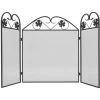 Hommoo 3-panel Fireplace Screen Iron Black VD09009