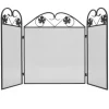 3-panel Fireplace Screen Iron Black VidaXL