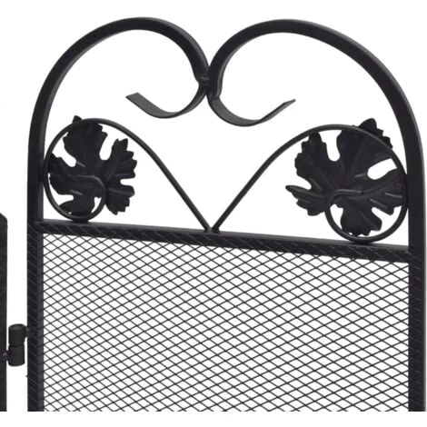 3-panel Fireplace Screen Iron Black VidaXL - Image 5