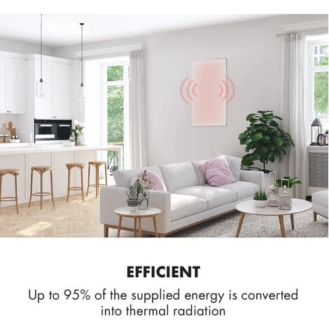 Klarstein Wonderwall 60 Infrared Heater 60x100cm 600W Weekly Timer IP24 White - Image 2