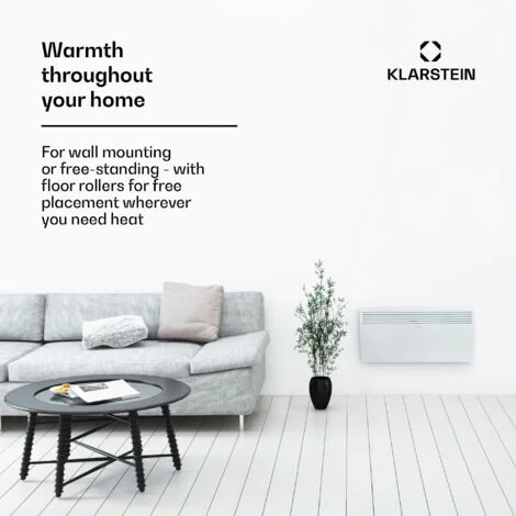 Klarstein Hot Spot Slimcurve Heater 80x40cm 40m² 2000W 5-40 ° C LED IP24 White - Image 2