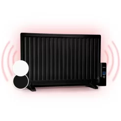 Oneconcept Wallander Oil Radiator 800W Thermostat Oil Heater Ultra Flat Black