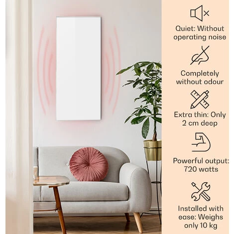 Klarstein Wonderwall Air 72 Infrared Heater 120x60cm 720W Wall Installation Remote Control - Image 2