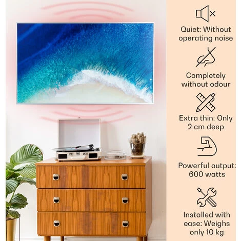 Klarstein Wonderwall Air Art Beach Infrared Heater 101x60cm 600W Wall Installation Remote Control - Image 2