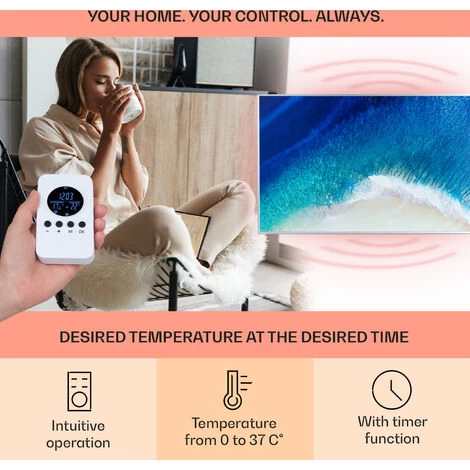 Klarstein Wonderwall Air Art Beach Infrared Heater 101x60cm 600W Wall Installation Remote Control - Image 3