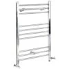 Milano Kent - Modern Chrome Dual Fuel Electric Straight Bar Heated Towel Rail Radiator - 800mm X 500mm