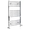 Milano Kent - Modern Chrome Dual Fuel Electric Curved Bar Heated Towel Rail Radiator - 1000mm X 598mm