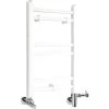 Milano Ive - Modern White Dual Fuel Electric Straight Bar Heated Towel Rail Radiator - 600mm X 400mm